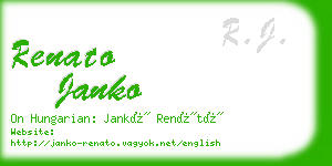 renato janko business card